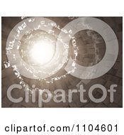 Clipart 3d Round Science Fiction Interior With Light Shining Down Royalty Free CGI Illustration