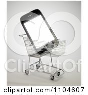 Poster, Art Print Of 3d Smartphone In A Shopping Cart 1
