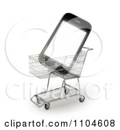 Poster, Art Print Of 3d Smartphone In A Shopping Cart 2