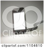 Poster, Art Print Of 3d Smartphone With A Charging Cord 2