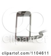 Poster, Art Print Of 3d Smartphone With A Charging Cord 1
