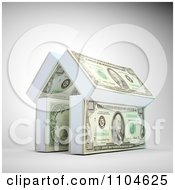Poster, Art Print Of 3d House Made Of Stacks Of Cash