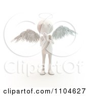 Poster, Art Print Of 3d White Angel Looking Innocent