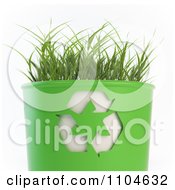 Poster, Art Print Of 3d Grass Growing In A Recycle Bin