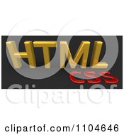Clipart 3d Gold And Red HTML CSS Style Sheet Language On Black Royalty Free CGI Illustration by Leo Blanchette