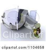 Poster, Art Print Of 3d Tortoises Loading Or Unloading A Refridgerator In A Van