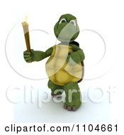 Poster, Art Print Of 3d Tortoise Running With The Olympic Torch