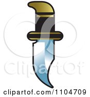 Silver Black And Gold Knife