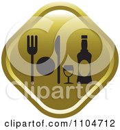Clipart Gold Dining Icon Royalty Free Vector Illustration by Lal Perera