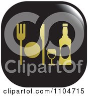 Poster, Art Print Of Black And Gold Dining Icon