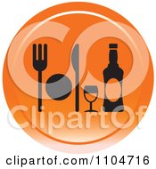 Clipart Orange Dining Icon Royalty Free Vector Illustration