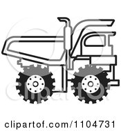 Clipart Black And White Dump Truck 1 Royalty Free Vector Illustration