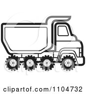 Clipart Black And White Dump Truck 2 Royalty Free Vector Illustration