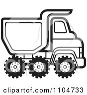 Clipart Black And White Dump Truck 3 Royalty Free Vector Illustration by Lal Perera