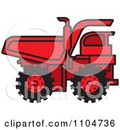 Clipart Red Dump Truck 1 Royalty Free Vector Illustration by Lal Perera