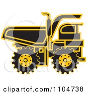 Clipart Black And Yellow Dump Truck Royalty Free Vector Illustration