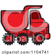 Clipart Red Dump Truck 2 Royalty Free Vector Illustration by Lal Perera