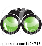 Clipart Binoculars With Green Lenses Royalty Free Vector Illustration