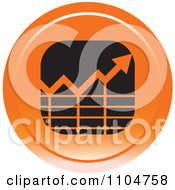 Poster, Art Print Of Orange Business Statistics Chart Arrow Graph Icon