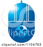 Poster, Art Print Of Blue Computer Mouse With A Film Strip And Reel