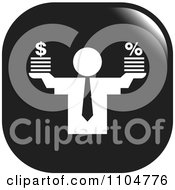 Clipart Black And White Business Man Finance Icon Royalty Free Vector Illustration by Lal Perera