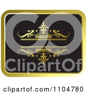 Clipart Ornate Black And Gold Crown Wedding Frame Royalty Free Vector Illustration