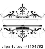 Clipart Ornate Black Wave And Crown Wedding Frame Royalty Free Vector Illustration