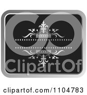 Clipart Ornate Black And Silver Crown Wedding Frame Royalty Free Vector Illustration