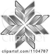 Clipart Chrome Snowflake Or Arrow Star Icon Royalty Free Vector Illustration