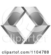 Clipart Chrome Geometric Diamond Icon Royalty Free Vector Illustration