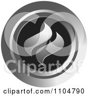 Clipart Chrome Round Flame Icon Royalty Free Vector Illustration