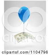 Poster, Art Print Of 3d Balloon Lifting A Stack Of Cash Money