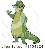 Poster, Art Print Of Happy Gator Standing And Waving