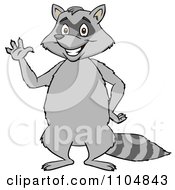 Clipart Happy Raccoon Waving And Standing Upright Royalty Free Vector Illustration by Cartoon Solutions #COLLC1104843-0176