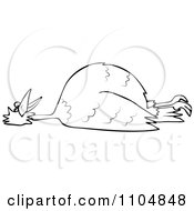 Poster, Art Print Of Outlined Dead Bird On Its Back