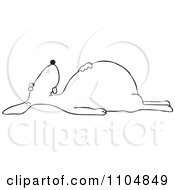 Clipart Outlined Dead Dog On Its Back Royalty Free Vector Illustration