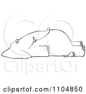 Clipart Outlined Dead Elephant On Its Back Royalty Free Vector Illustration