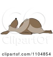 Clipart Dead Brown Dog On Its Back Royalty Free Vector Illustration