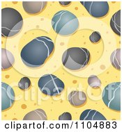 Clipart Seamless Background Of Pebbles On Yellow Royalty Free Vector Illustration