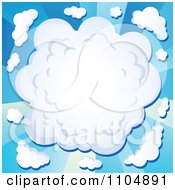 Poster, Art Print Of Comic Cloud Burst On Blue Rays