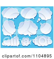 Poster, Art Print Of Cloud Chat Balloons On Blue