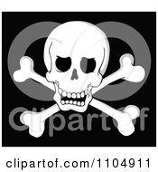 Pirate Skull And Cross Bones On Black