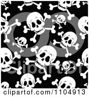 Poster, Art Print Of Seamless Pirate Skull And Cross Bones Background Pattern