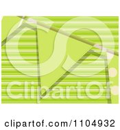 Clipart Green Bunting Flags On A String Over Stripes Royalty Free Vector Illustration
