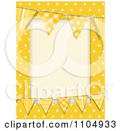 Poster, Art Print Of Patterned Bunting Flags And Polka Dots On Yellow With Copyspace