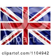 Poster, Art Print Of Rippling Union Jack British Flag