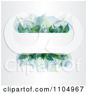 Poster, Art Print Of Green Floral Leaf Borders With Copyspace On Gray