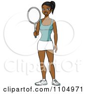 Poster, Art Print Of Athletic Black Woman Holding A Tennis Racket