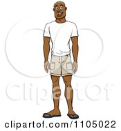 Poster, Art Print Of Happy Casual Black Man In Shorts And A T Shirt