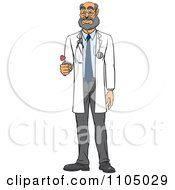 Clipart Caucasian Male Doctor Holding A Medical Hammer Reflex Tool - Royalty Free Vector Illustration by Cartoon Solutions #COLLC1105029-0176